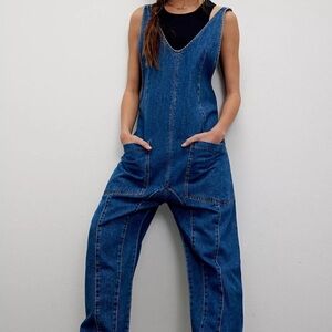 We The Free Indigo Denim Overalls